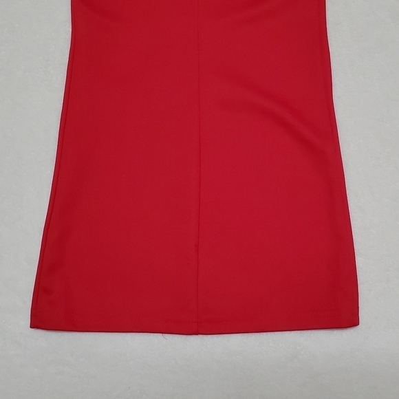 VINTAGE 70s Just Sarah Red White Trim Cap Sleeve Mod Shift Dress 5 - Picture 8 of 11